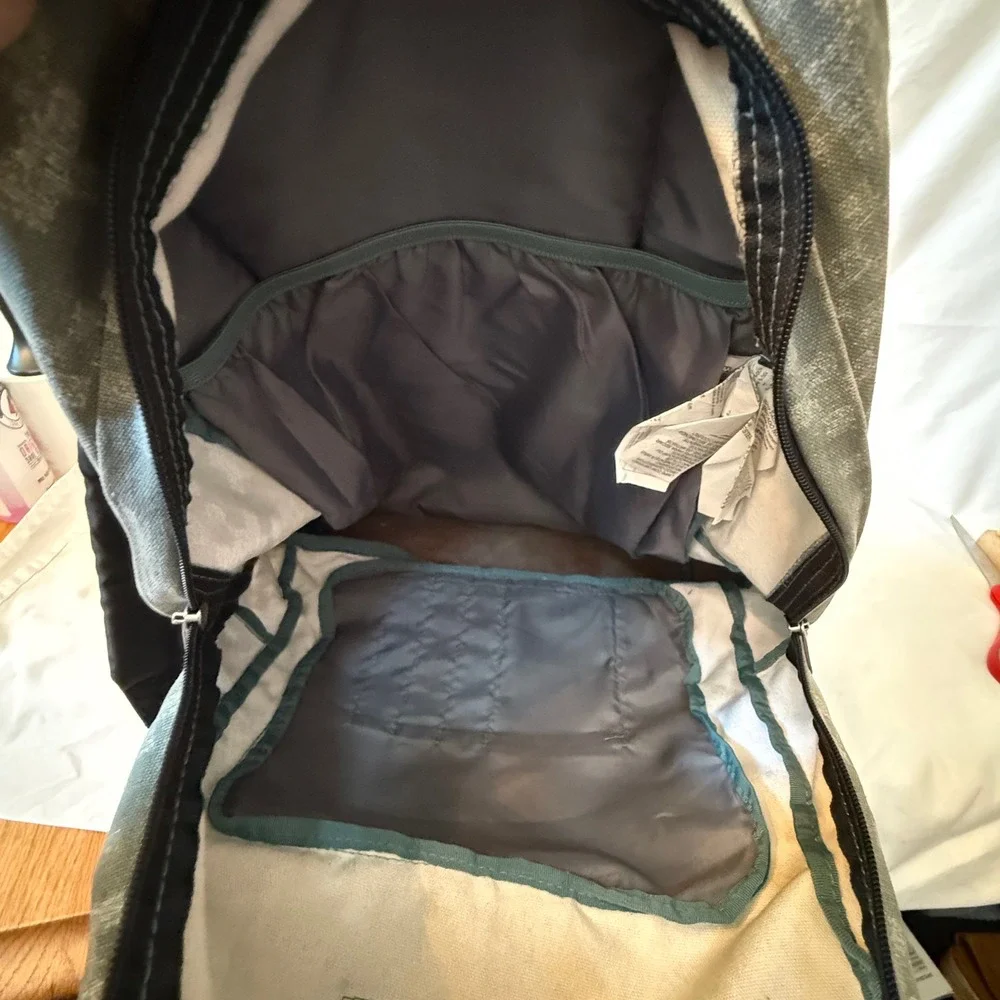 JanSport Right Pack Digital Camo Canvas Suede Bottom Backpack Grey Brown
